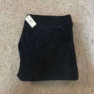 Aerie: “Groove On Ribbed Flare High Rise Elastic Waist Seam Detail Pants” Size:L